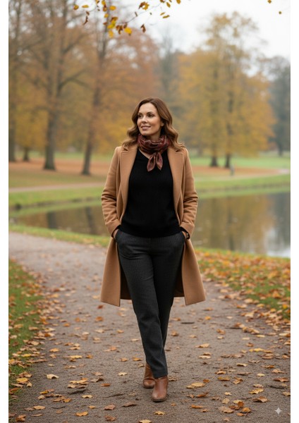 Kadın Kışlık Kendinden Motifli Iki Düğmeli Armut Yakalı Normal Kesim Likralı Pamuklu Triko Dokuma Anne Kazak indirimleri