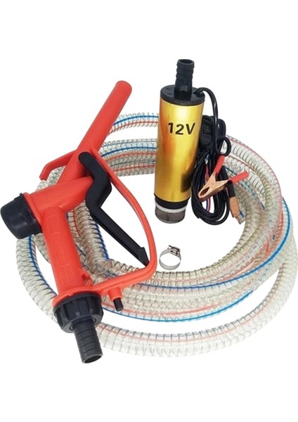 Dc 12V Yağ Pompası Elektrik Yağ Pompası Yakıt Iüce Nozul Seti 5m Boru ve 5m Kablo ile Elektrikli Dalgıç Yağ Pompası (Yurt Dışından)