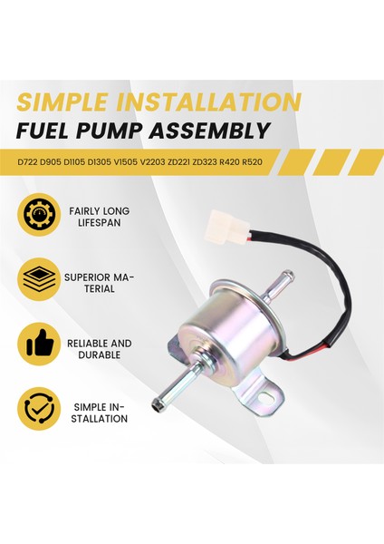 R1401-51350 12V Yakıt Asansör Pompası R1401-51352 Kubota Motoru D722 D905 D1105 D1305 V1505 V2203 ZD221 ZD323 R420 R520 (Yurt Dışından) fırsatları