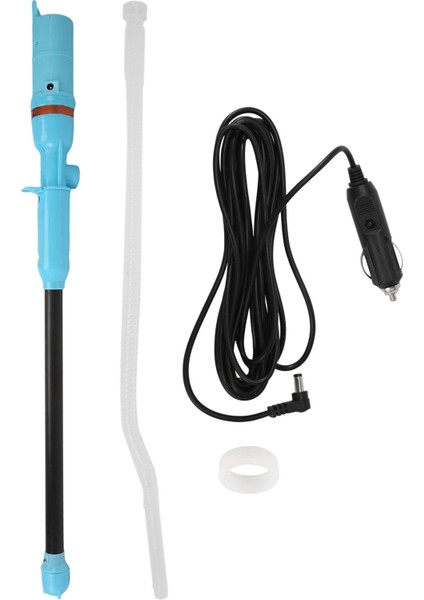 Yeni 12V Araç Şarjı Sıvı Dağıtım Pompası El Pompası Sıvı Transfer Su Gazı Aracı Benzin Yakıt Taşınabilir Araç Sifon Hortum Açık Maviye (Yurt Dışından) fiyatları
