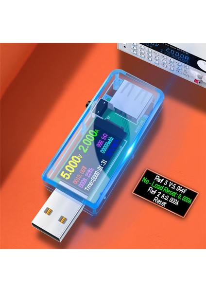 USB Test Cihazı Dc Dijital Voltmetre Ammetre Voltaj Ampermetre Dedektörü Mobil Güç Şarj Cihazı Göstergesi Mavi (Yurt Dışından) indirimleri