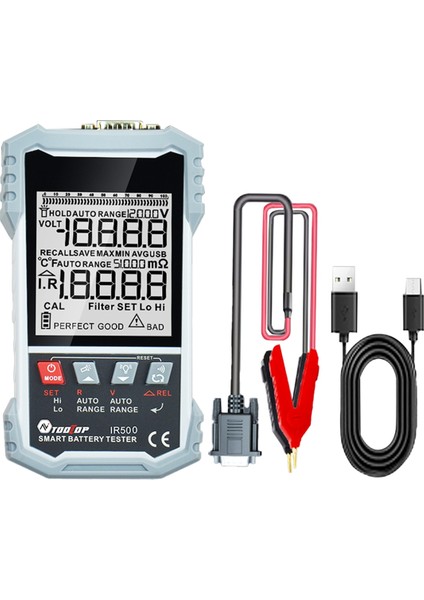 Tooltop IR500 Pil Dahili Direnç Test Cihazı 500Ω Elektromobili Için Kalibre Edilebilir Yüksek Hassasiyet (Yurt Dışından) fırsatları