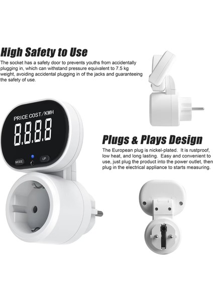 LCD Dijital Güç Ölçer Wattmetre Soket Voltaj Rölesi 3680W Elektrik Tüketimi Voltmetre Enerji Maliyet Ölçer Ab (Yurt Dışından) fırsatları