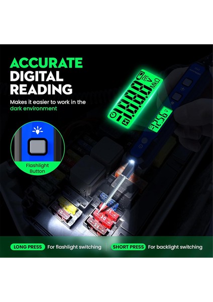 Otomotiv Test Işığı, 0.8V-100V Voltaj Güç Devre Probu Test Cihazı Buzzer Devre Test Cihazı, Çift Yönlü Voltaj Test Cihazı (Yurt Dışından) fiyatları