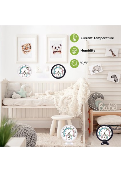 2pcs Mini Iç Mekan Termometresi Higrometre 2 1 Sıcaklık Nemi Duvar Için Dış Mekan Monitör Göstergesi, Siyah (Yurt Dışından) indirimleri