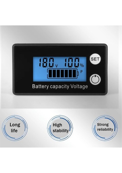 LCD Sıvı Kristal 8-100V Voltmetre Pil Araç Güç Algılama Dijital Lityum Pil Kapasite Ekran Modülü, A (Yurt Dışından) fiyatları