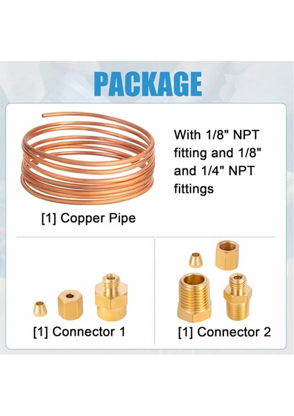 72INCH Yağ Basınç Göstergesi Tüp Kiti, 1/4inch X1/8inch Npt&#39;li Bakır Tüp Seti, 1/8 Inç Npt Erkek (Yurt Dışından) indirimleri