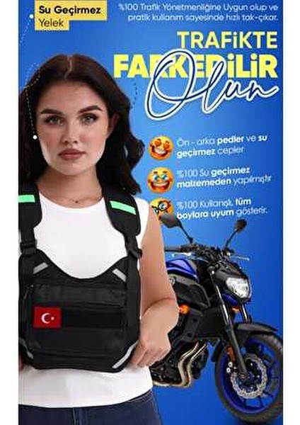 Reflektörlü Motorcu Göğüs Çantası Pratik Kullanım İçin Yeni Nesil Tasarım