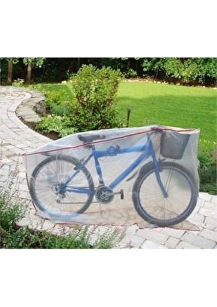 Bisiklet Koruma Örtüsü Polietilen Malzeme ile 175x70x100 cm Şeffaf Tasarım