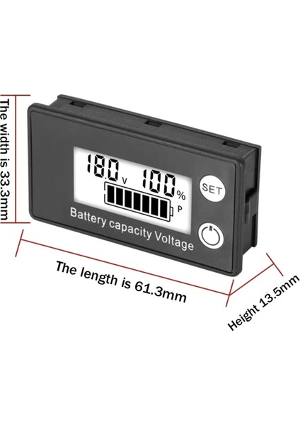 LCD Sıvı Kristal 8-100V Voltmetre Pil Araç Güç Algılama Dijital Lityum Pil Kapasite Ekran Modülü, A (Yurt Dışından) fırsatları