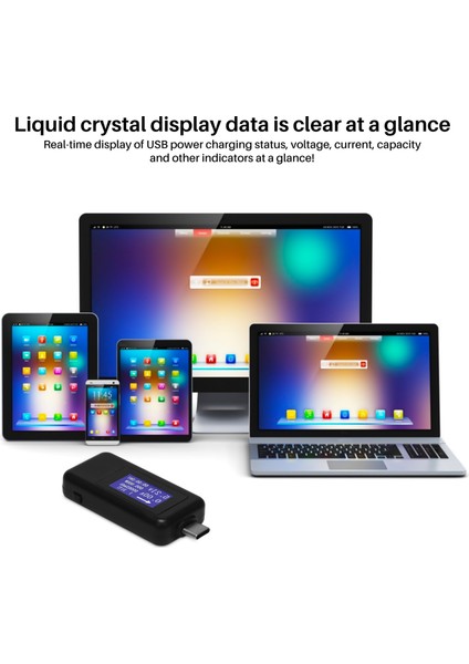 Keweisi Tip-C USB Metre Test Cihazı Güç Ölçer USB Multimetre Voltajı ve Akım Test Cihazı 0-5.1A 4-30V USB Güç Test Cihazı Ekran Kapasite Voltaj Akım Detektörü （siyah) (Yurt Dışından) modelleri