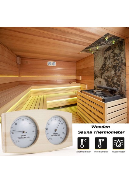 Ahşap Sauna Termometresi ve Higrometre, Duvara Monte Spa Aksesuarı, Mekanik, Pil Gerekmez - Family Hotel Sa Için (Yurt Dışından) fırsatları