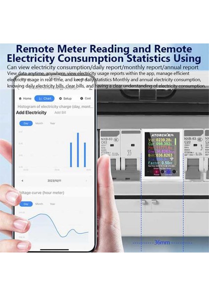 Atorch GR2PW Elektrik Ölçer Tuka Wifi Ray Güç Enerji Ölçer AC50-320V Dijital Ekran Monitör Voltaj Eğrisi Ampermetre (Yurt Dışından) modelleri