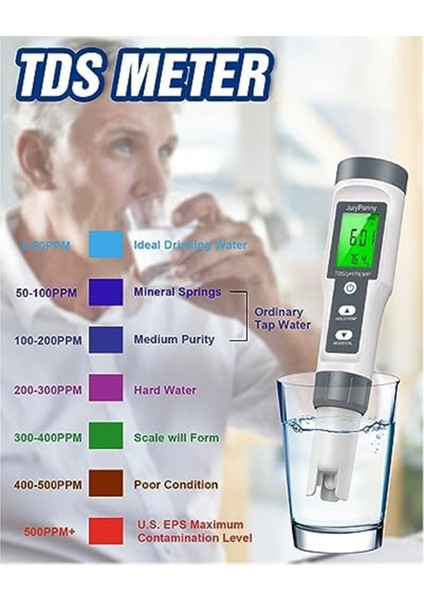 Tds/ph/sıcaklık Ph Su Ölçer, 0.01 Yüksek Hassas Su Kalitesi Atc, Ph Tdswater Test Cihazı (Yurt Dışından) indirimleri