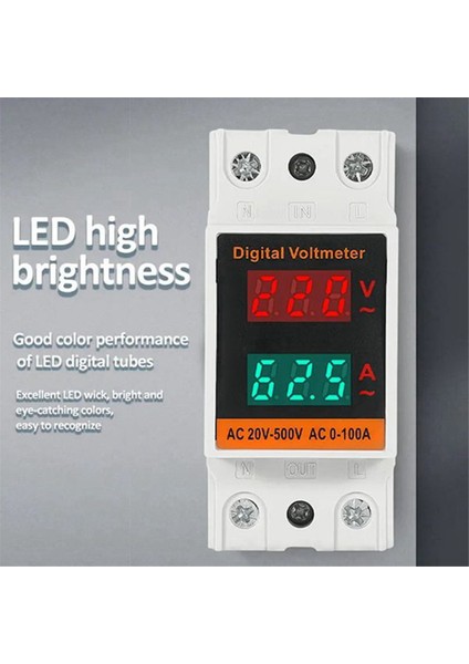 2pcs 35MM Dın Ray Dijital Voltmetre Voltaj Test Cihazı LED Ekran Ampermetre Elektrik Ölçer Ac 50-500V 100A (Yurt Dışından) fiyatları