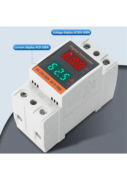 2pcs 35MM Dın Ray Dijital Voltmetre Voltaj Test Cihazı LED Ekran Ampermetre Elektrik Ölçer Ac 50-500V 100A (Yurt Dışından) modelleri