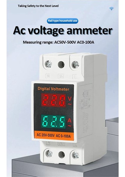 2pcs 35MM Dın Ray Dijital Voltmetre Voltaj Test Cihazı LED Ekran Ampermetre Elektrik Ölçer Ac 50-500V 100A (Yurt Dışından) fırsatları