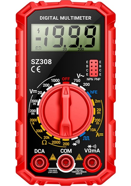 SZ308 Dijital Multimetre Voltaj Direnç Ölçer Ac/dc Akım Sayaç Elektrikçi LCD Arka Işığı Ohm Kare Dalga Testi B (Yurt Dışından) modelleri