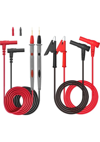 Multimetre Test Uçları, Timsah Klipsli 1 Çift Test Kurşun ve 24K Altın Kaplama Test Probları, 1000V 20A Kurşun Test Kiti (Yurt Dışından)