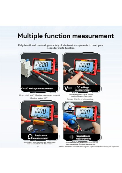 613SMART Multimetre Gerçek Zamanlı Güç Kalan Ölçüm Test Cihazı Ac/dc Ammetre Voltmetre 4000COUNT Dijital Multimetro Testtool, A (Yurt Dışından) indirimleri