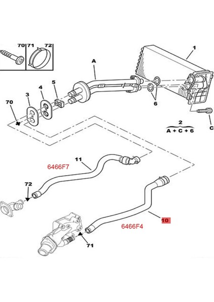 Araba Aksesuarları 6466F7 6466F4 1.6 Isıtıcı Su Hortumu Peugeot 307 308 408 Tüp Isıtıcı Su Hortum Borusu (Yurt Dışından) modelleri
