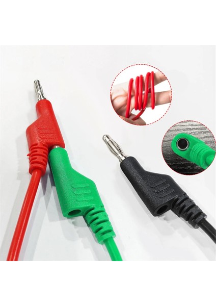 P1036 5pcs 4mm Bakır Muz Fişi Muz Fiş Multimetre Test Uçları Yumuşak Pvc Kablosu 1m Tel 1000V 15A (Yurt Dışından) fiyatları