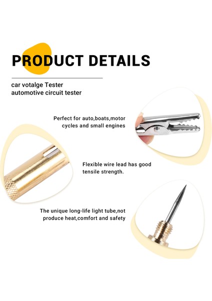 6V 12V 24V Araç Işık Test Cihazı Otomotiv Elektrik Test Cihazı Test Lambası Probu Onarım Kalemi (Yurt Dışından) fırsatları