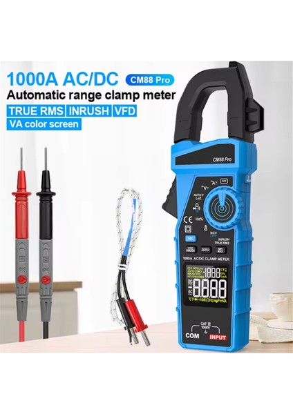 1000A True Rms Dijital Kelepçe Ölçer 1000V Ac Dc Otomatik Voltaj Tanıma Ncv Amperimetrica Kapasitans Temp Ohm Hz Test Cihazı (Yurt Dışından) fırsatları
