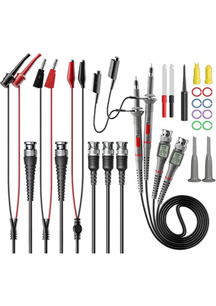 CKT014 Aksesuarlı Evrensel Osiloskop Probları Kıt Piercing Prob ile Bnc Test Kurşunlu 100MHZ 1x 10X (Yurt Dışından)