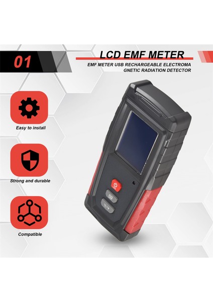 Emf Metre USB Şarj Edilebilir, Elektromanyetik Alan Için Radyasyon Dedektörü ve Ev Aletleri Için Sıcaklık Hassas (Yurt Dışından) fırsatları