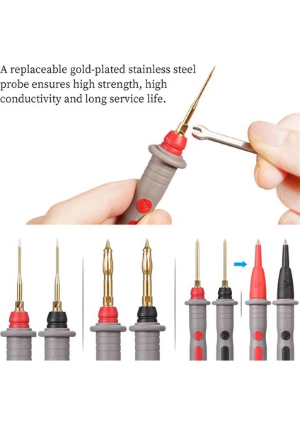 23 Pcs Multimetre Kurşunları Kit, Profesyonel ve Yükseltilmiş Test Kurşunları Multimetre Probları, Timsah Klipsleri, Test Kancası (Yurt Dışından) fiyatları