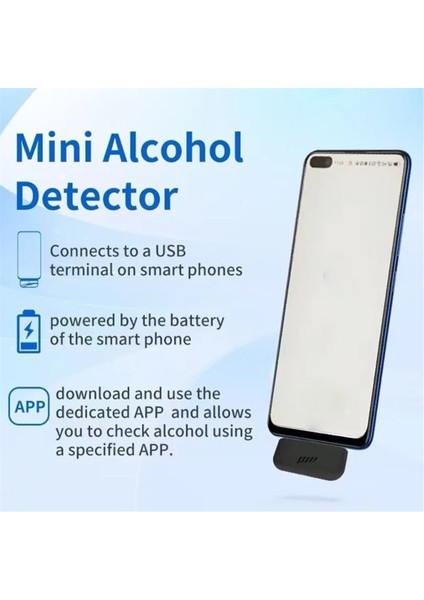 Solunum Test Cihazı Taşınabilir Alkol Test Cihazı Mini Alkol Dedektörü Akıllı Etkileşim Yalnızca 7.5g (Yurt Dışından) fiyatları