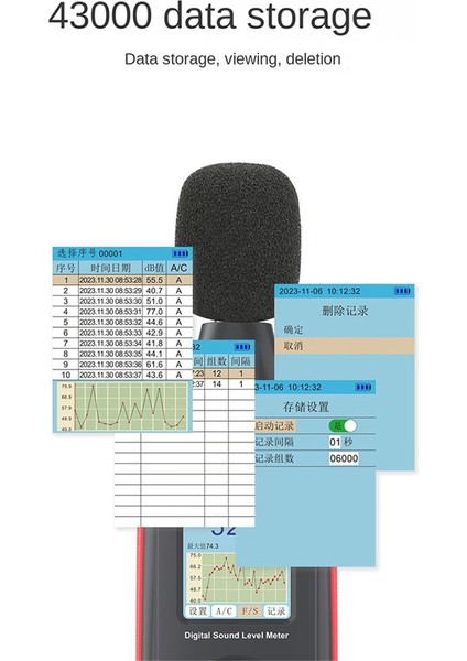 Kondenser Mikrofonlu Dijital Gürültü Ölçer Dijital Ses Seviyesi Metre Gürültü Test Cihazı Ses Dedektörü Yedi Monitör (Yurt Dışından) fırsatları