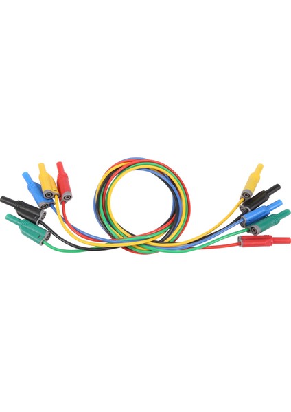 5pcs Muz Fiş Silikon Testi Kurşunlar 4 mm Tamamen Yalıtılmış Güvenlik Örtüslü Istiflenebilir Muz Tapa Yumuşak Tel Uzatma Kablosu (Yurt Dışından)