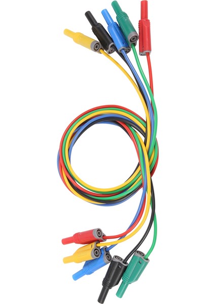 5pcs Muz Fiş Silikon Testi Kurşunlar 4 mm Tamamen Yalıtılmış Güvenlik Örtüslü Istiflenebilir Muz Tapa Yumuşak Tel Uzatma Kablosu (Yurt Dışından) fiyatları