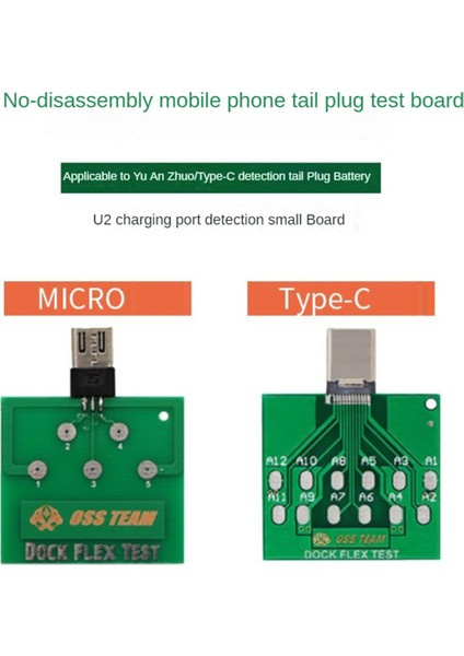 Oss Takım 2pcs Mikro-Usb Pcb Test Kartı Şarj Dock Flex Test Cihazı Tip-C Usb3.1 Akıllı Telefon Onarım Konnektörü (Yurt Dışından) modelleri