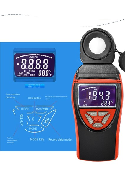 Işık Ölçer, Dijital Lüks Metre 270 ° Döndürülebilir Dedektör, Büyük Renk Arkadan Aydınlatmalı Ekran, Aydınlatma Metre Sıcaklığı (Yurt Dışından) fırsatları
