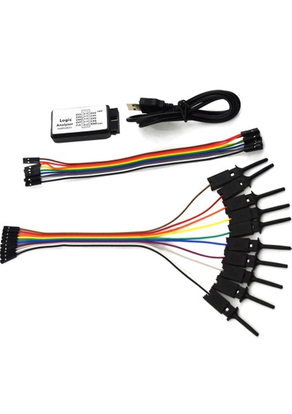 USB Saleae 24M 8ch Için Jumper Wire Dupont Kablosu Için Test Kanca Klipsi Mantık Analizörü Test Test Klasörü (Yurt Dışından)