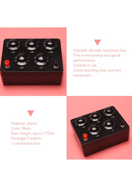 Siyah Direnç Kutusu Demir Değişken On Yılı Direnç Direnç Kutusu 0-9999.9 Ohm 165X125X60MM Fiziksel Öğretim (Yurt Dışından) indirimleri