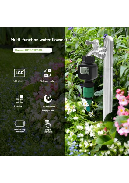 Su Akışı Kaydedici Dijital Su Akış Ölçer 3/4in Hortum Su Kullanımı ve Akış Dış Mekan Bahçelerini Ölçmek Için Su Ölçer (Yurt Dışından) indirimleri