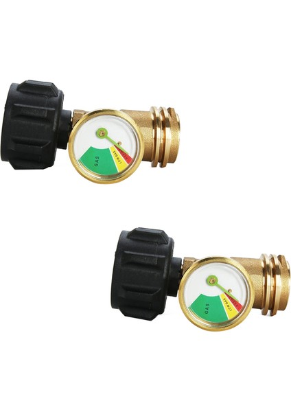 Propan Tank Gösterge Seviye Göstergesi, Sızıntı Dedektörü Gaz Basınç Ölçer, Tüm Silindirler Için Evrensel, Katı Pirinç (2 Pack) (Yurt Dışından)