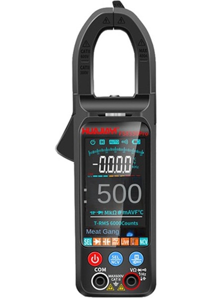 Huajiayi FS8330PRO Dc/ac Akım Dijital Kelepçe Ölçer 6000 Sayısı 400A Multimetre Büyük Renk Ekran Voltaj Test Makinesi Hz Siyah (Yurt Dışından)