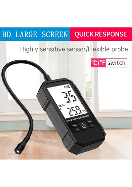 Yanıcı Gaz Dedektörü Propan Co Heksan Metan Sızıntı Göstergesi Port Doğal Gaz Analizörü 0-100%LEL Alarmlı (Yurt Dışından)