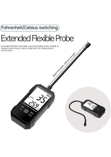 Yanıcı Gaz Dedektörü Propan Co Heksan Metan Sızıntı Göstergesi Port Doğal Gaz Analizörü 0-100%LEL Alarmlı (Yurt Dışından) fiyatları