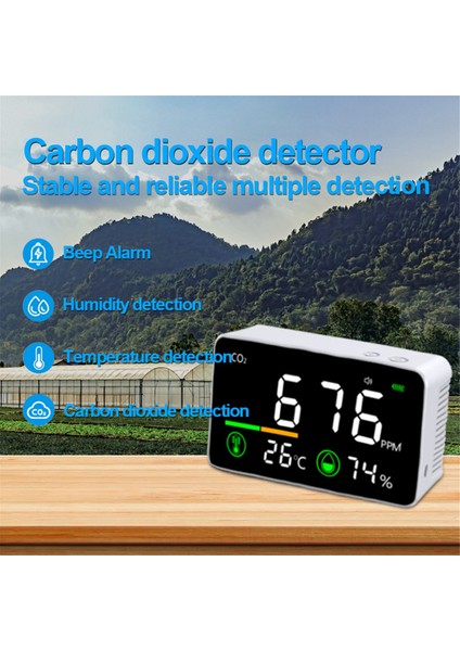 Mahsul Odası Için Sıcaklık ve Nem Monitörü ile 3&#39;ü 1 Arada Taşınabilir Karbondioksit Dedektörü Hava Kalitesi Dedektörü, Ofis Için Hava Kalitesi Dedektörü (Yurt Dışından) indirimleri