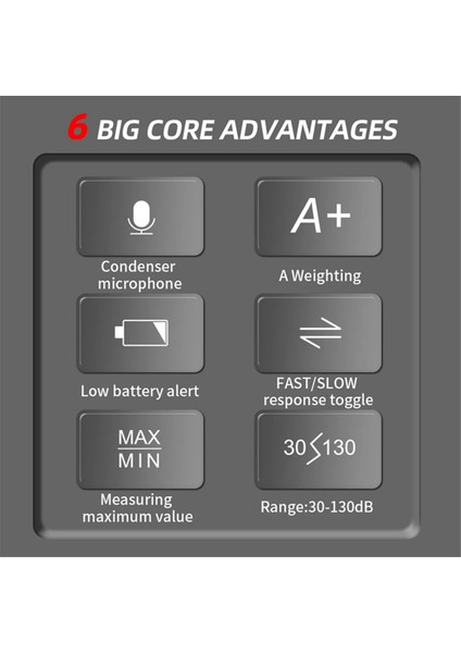 Dijital Gürültü Ölçer Ses Seviyesi Ölçer El Taşıyıcı Db Metre A Ağırlıklı 30-130DB Ses Ölçüm Enstrümanı Desibel Monitör (Yurt Dışından) modelleri