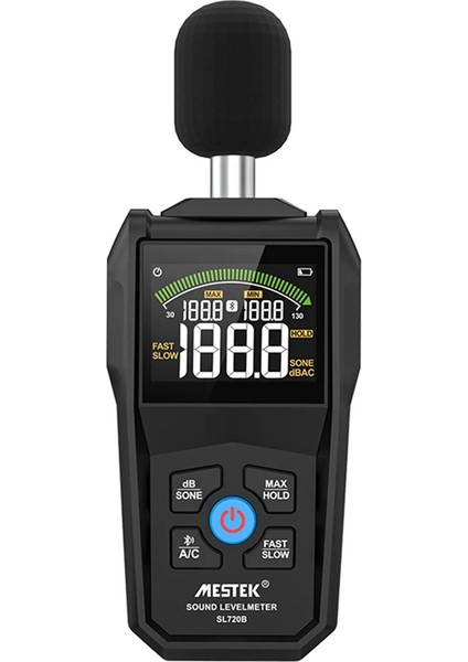 Mestek SL720B Dijital Ses Seviyesi Ölçer 30-130DB Gürültü Desibel Ölçüm Ölçüm Metre LCD Renk Ekran A/c Ağırlık Maksimum/min Değer (Yurt Dışından) fiyatları
