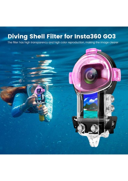 INSTA360 X3 Su Geçirmez Kasa Için Dalış Filtresi, Kırmızı+Pembe+Mor Filtreler Sualtı Video Fotoğrafçılığı Için Renkleri Geliştirir (Yurt Dışından) fiyatları