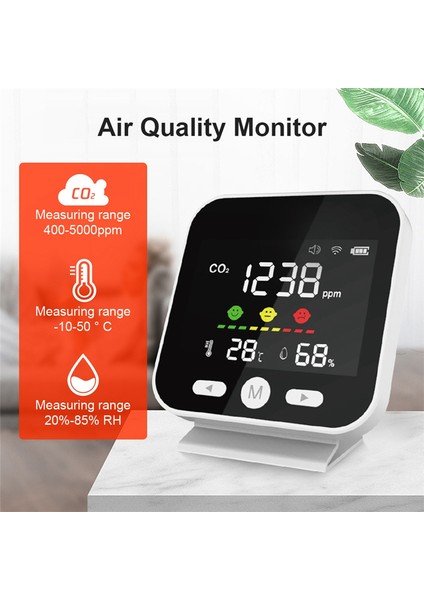 Tuya Wifi Hava Kalitesi Monitörü Co2 Karbon Dioksit Ölçer Sıcaklık Nem Ölçüm Dedektörü Ndır Kızılötesi Test Cihazı (Yurt Dışından) fiyatları