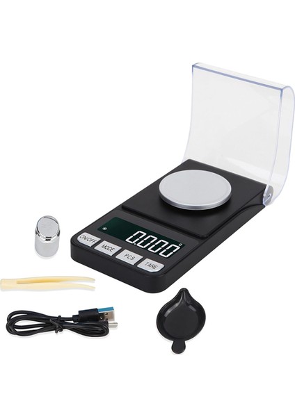Yüksek Hassasiyetli 100G/0.001G Dijital Miligram Ölçekli Mücevher Ölçeği, Cep Skal, Yeniden Yükleme, 50G Kalibrasyon Tartımı ile (Yurt Dışından)